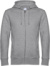 Pánska mikina s kapucňou – KING Zipped Hood - B&C, farba - heather grey, veľkosť - XXL