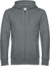 Pánska mikina s kapucňou – KING Zipped Hood - B&C, farba - heather mid grey, veľkosť - L