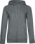 Dámska mikina s kapucňou – QUEEN Zipped Hood - B&C, farba - heather mid grey, veľkosť - M