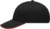 Ľahko brúsená 6-panelová šiltovka typu sandwich - Myrtle Beach, farba - black/red, veľkosť - Onesize