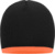 Pletená čiapka s kontrastným lemom - Myrtle Beach, farba - black/orange, veľkosť - Onesize