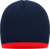 Pletená čiapka s kontrastným lemom - Myrtle Beach, farba - navy/red, veľkosť - Onesize