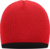 Pletená čiapka s kontrastným lemom - Myrtle Beach, farba - red/black, veľkosť - Onesize