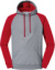 Dvojfarebná mikina s kapucňou "NuBlend" - Jerzees, farba - oxford/true red, veľkosť - XXL