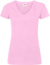 Dámske tričko s výstrihom do V - FOM, farba - light pink, veľkosť - L