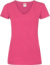 Dámske tričko s výstrihom do V - FOM, farba - fuchsia, veľkosť - XXL