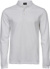 Pánske elastické polo tričko s dlhým rukávom z piké materiálu - Tee Jays, farba - white, veľkosť - 3XL