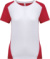 Dámske kontrastné športové tričko - Kariban, farba - white/red, veľkosť - XL