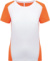 Dámske kontrastné športové tričko - Kariban, farba - white/fluorescent orange, veľkosť - M