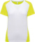 Dámske kontrastné športové tričko - Kariban, farba - white/fluorescent yellow, veľkosť - XXL