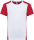 Detské kontrastné športové tričko - Kariban, farba - white/red, veľkosť - 12/14