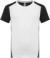 Detské kontrastné športové tričko - Kariban, farba - white/black, veľkosť - 8/10