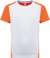 Detské kontrastné športové tričko - Kariban, farba - white/fluorescent orange, veľkosť - 6/8