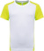 Detské kontrastné športové tričko - Kariban, farba - white/fluorescent yellow, veľkosť - 8/10