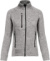 Dámska pletená flísová bunda s melanžovým efektom - Kariban, farba - light grey melange, veľkosť - XXL