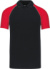 Piqué polokošeľa v baseballovom štýle - Kariban, farba - black/light grey/red, veľkosť - XL