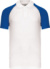 Piqué polokošeľa v baseballovom štýle - Kariban, farba - white/light grey/royal blue, veľkosť - 3XL
