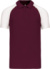 Piqué polokošeľa v baseballovom štýle - Kariban, farba - bordeaux/light grey/white, veľkosť - L