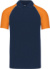 Piqué polokošeľa v baseballovom štýle - Kariban, farba - navy/light grey/orange, veľkosť - S