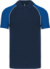 Piqué polokošeľa v baseballovom štýle - Kariban, farba - navy/light grey/royal blue, veľkosť - XXL