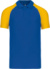 Piqué polokošeľa v baseballovom štýle - Kariban, farba - royal blue/white/yellow, veľkosť - 3XL