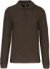 Pánske polotričko s dlhým rukávom z piké úpletu - Kariban, farba - dark khaki, veľkosť - M