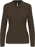Dámske polo tričko s dlhým rukávom z piké materiálu - Kariban, farba - dark khaki, veľkosť - XL