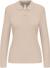 Dámske polo tričko s dlhým rukávom z piké materiálu - Kariban, farba - light sand, veľkosť - 3XL