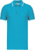 Pánske kontrastné polokošeľa s piké textúrou - Kariban, farba - light turquoise/white/navy, veľkosť - M