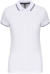 Dámske kontrastné polo tričko s piké textúrou - Kariban, farba - white/navy/white, veľkosť - L