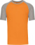 Baseballové tričko - Kariban, farba - orange/light grey, veľkosť - XL