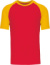 Baseballové tričko - Kariban, farba - red/yellow, veľkosť - 3XL