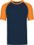 Baseballové tričko - Kariban, farba - navy/orange, veľkosť - XXL