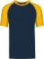 Baseballové tričko - Kariban, farba - navy/yellow, veľkosť - XXL