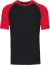 Baseballové tričko - Kariban, farba - black/red, veľkosť - M