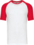 Baseballové tričko - Kariban, farba - white/red, veľkosť - XL
