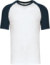 Baseballové tričko - Kariban, farba - white/navy, veľkosť - S