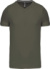 Pánske tričko s V-výstrihom - Kariban, farba - dark khaki, veľkosť - XL