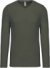 Pánske tričko s dlhým rukávom a V-výstrihom - Kariban, farba - dark khaki, veľkosť - L