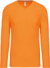 Pánske tričko s dlhým rukávom a V-výstrihom - Kariban, farba - orange, veľkosť - M