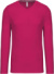 Pánske tričko s dlhým rukávom a V-výstrihom - Kariban, farba - fuchsia, veľkosť - 3XL
