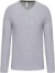Pánske tričko s dlhým rukávom a V-výstrihom - Kariban, farba - oxford grey, veľkosť - XL