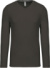 Pánske tričko s dlhým rukávom a V-výstrihom - Kariban, farba - dark grey, veľkosť - M
