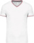 Pánske pique tričko s V-výstrihom - Kariban, farba - white/navy/red, veľkosť - L