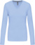 Dámske tričko s výstrihom do V a dlhým rukávom - Kariban, farba - sky blue, veľkosť - M