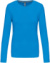 Dámske tričko s dlhým rukávom - Kariban, farba - tropical blue, veľkosť - XXL