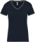 Dámske piké tričko s V-výstrihom - Kariban, farba - navy/light grey/white, veľkosť - S