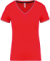 Dámske piké tričko s V-výstrihom - Kariban, farba - red/navy/white, veľkosť - XL