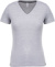 Dámske piké tričko s V-výstrihom - Kariban, farba - oxford grey/navy/white, veľkosť - S