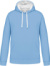 Kontrastná mikina s kapucňou - Kariban, farba - sky blue/white, veľkosť - XS